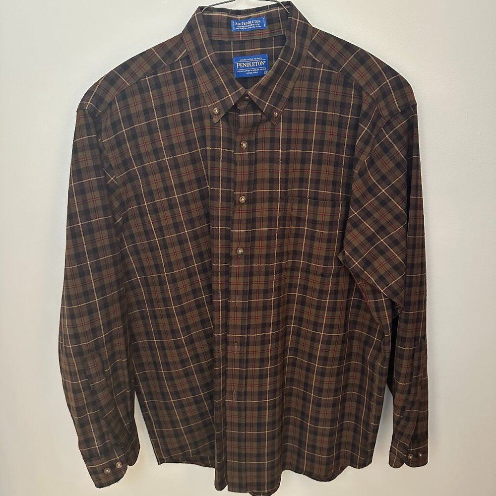 Men's 100% Worsted Wool Pendleton Button Down Shirt